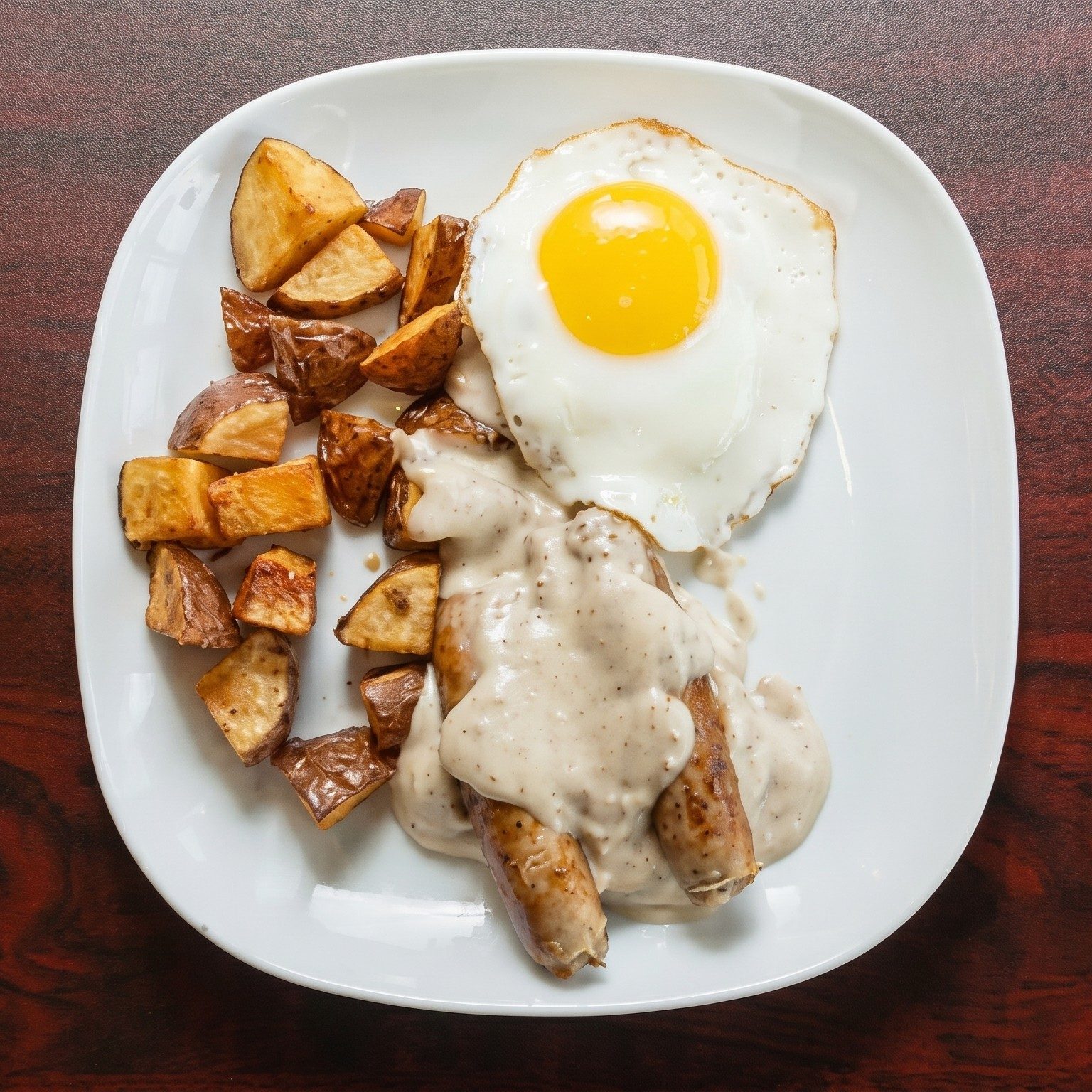 Sausage Gravy on Biscuit.